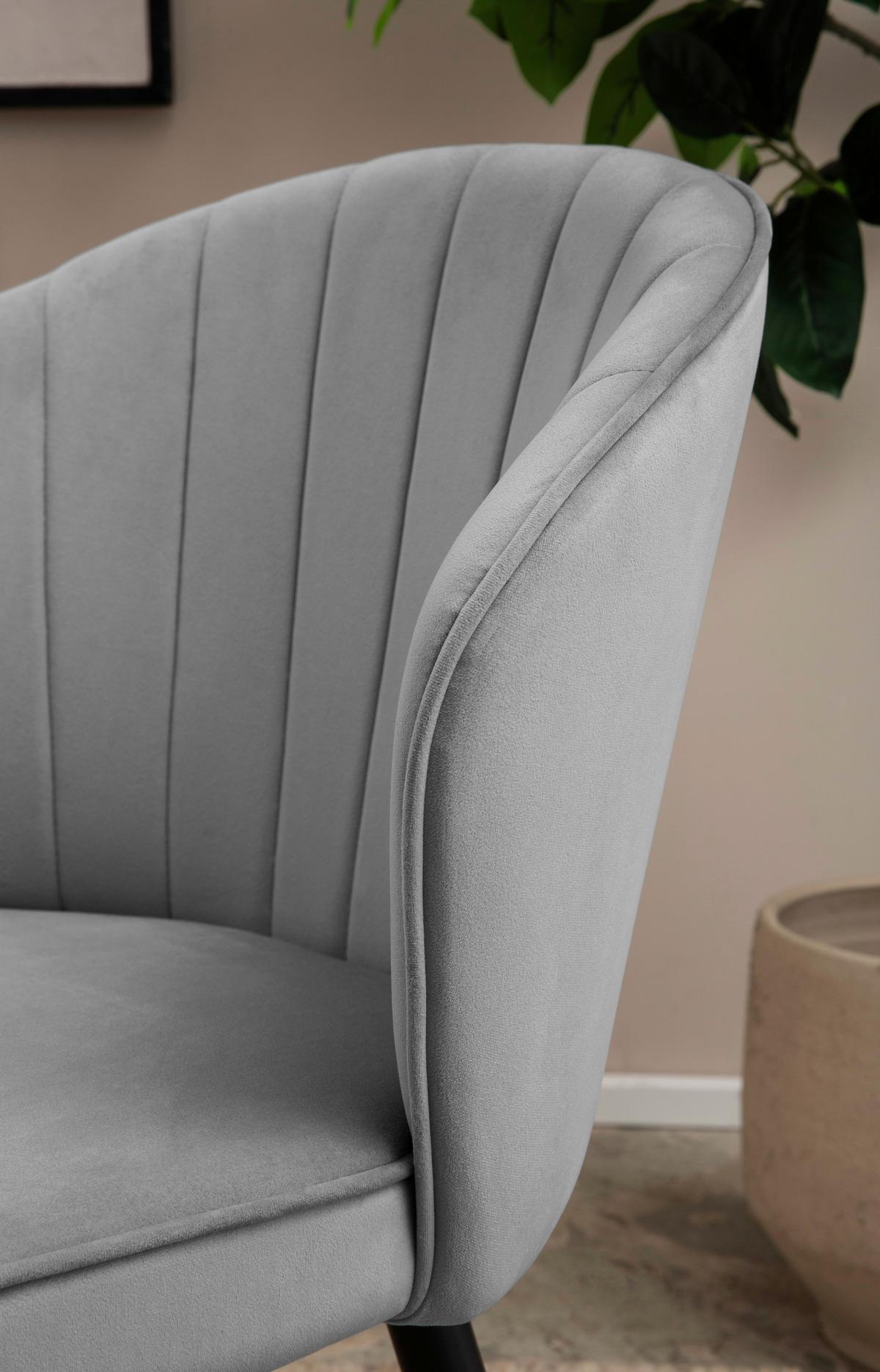 Stuhl-Set Grau B: 55 cm - Goldfarben/Schwarz, Design, Textil/Metall (55/83/53cm) - MID.YOU