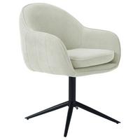 Armlehnstuhl Amara Leinenoptik Beige, B: 60 Cm - Beige/Schwarz, KONVENTIONELL, Holz/Textil (60/81/62cm) - MID.YOU