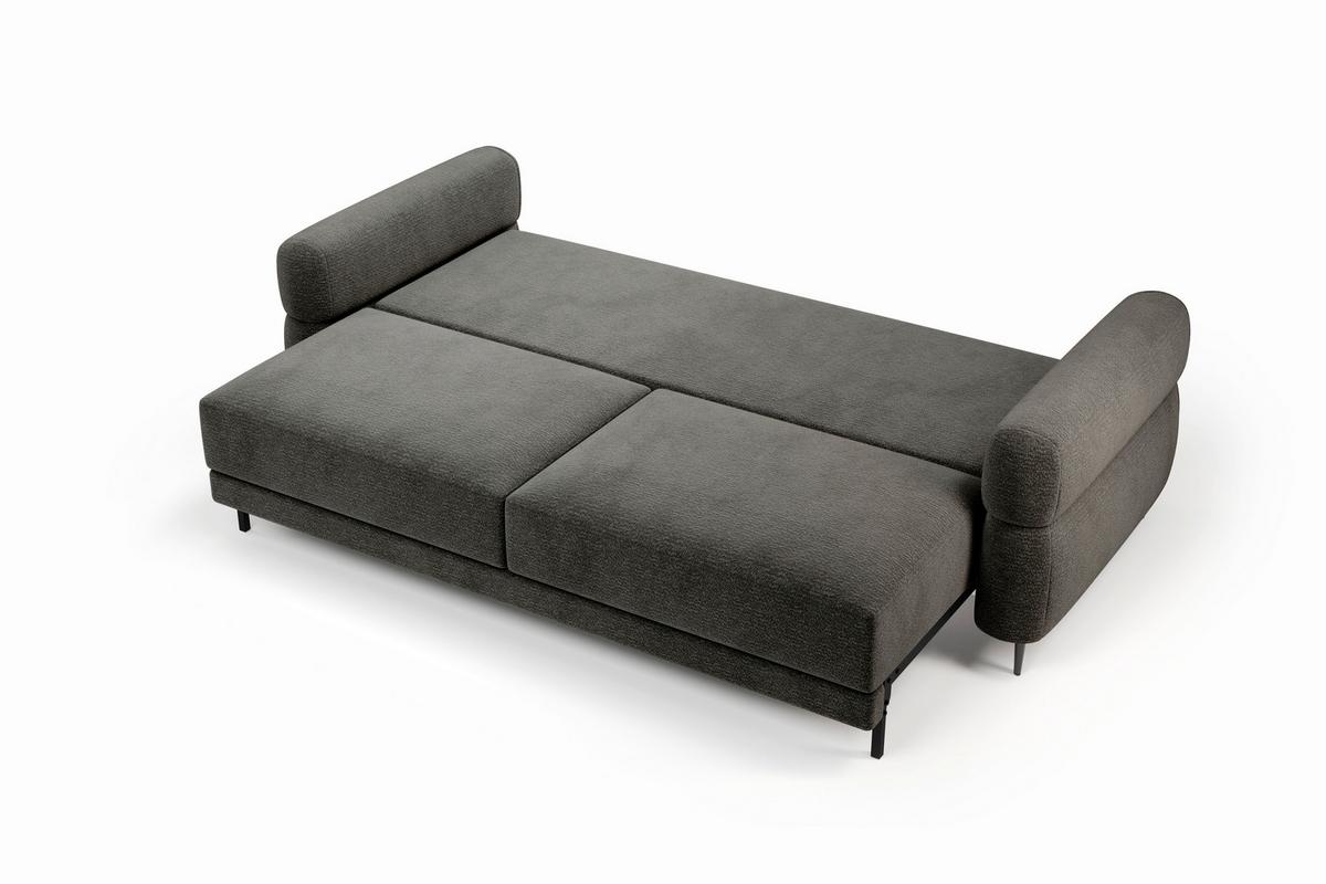 Schlafsofa Nordic Graphitfarben B: 232cm - Schwarz/Graphitfarben, Basics, Textil (232/94/102cm) - Livetastic