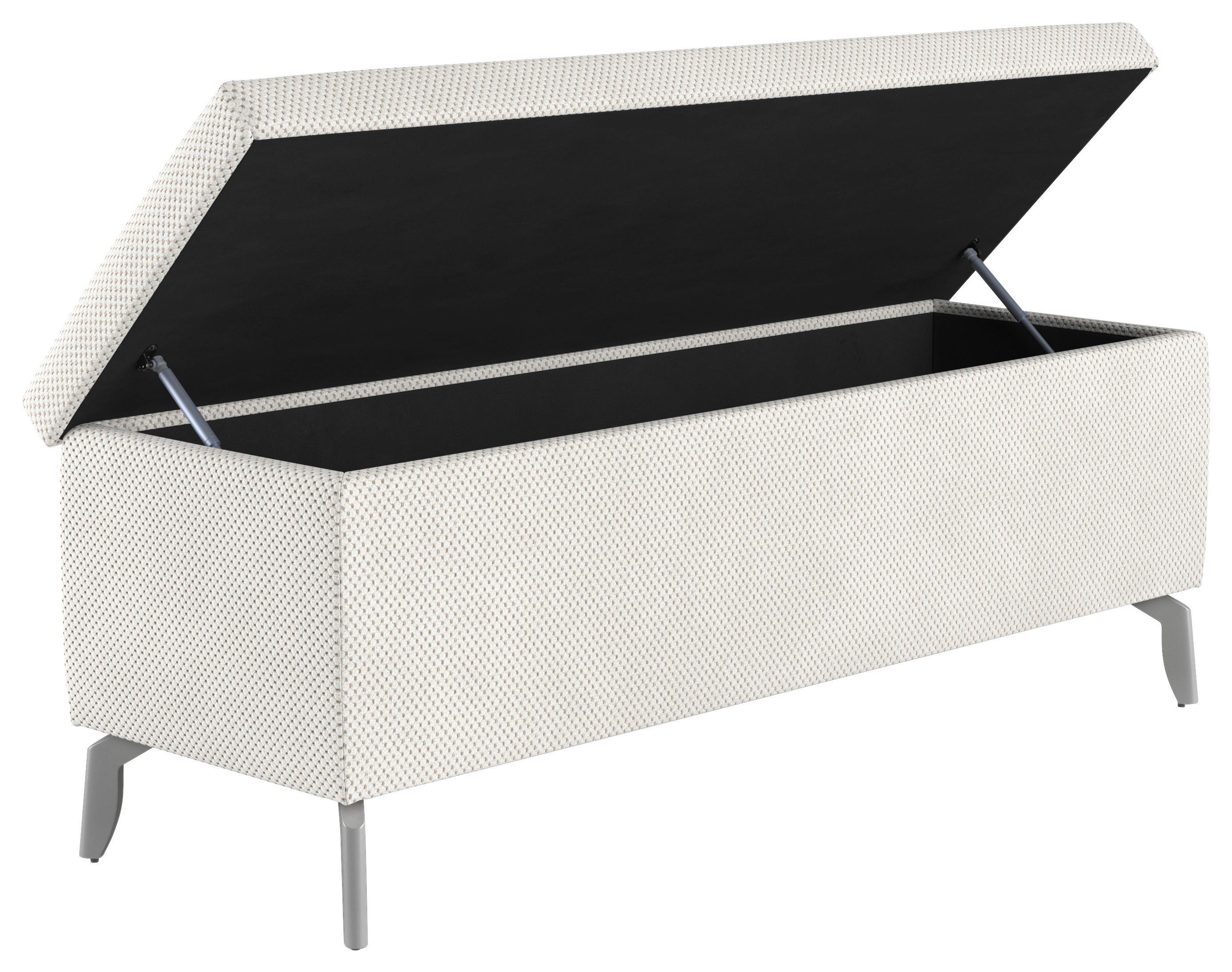 Polsterbank Emily 2 - Creme/Alufarben, MODERN, Holzwerkstoff/Textil (140/54/44cm) - Luca Bessoni