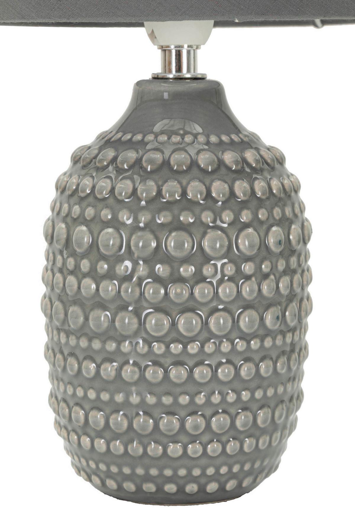 Tischleuchte Points Grau B: 15 cm - Grau, Basics, Keramik/Textil (15/30.5/15cm)