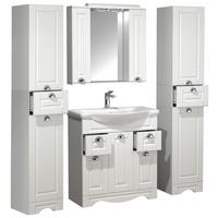 Badmöbel-Set 5-Tlg. Casalo XL B: 140 cm Weiß Dekor - Weiß, MODERN, Glas/Keramik (140cm) - MID.YOU