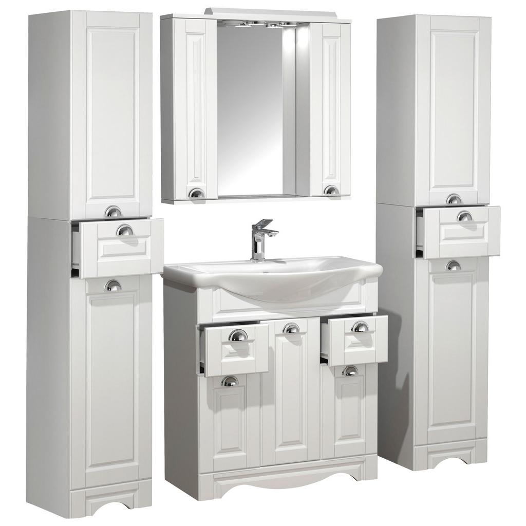 Badmöbel-Set 5--Teilig. Casalo XL B: 140 cm Weiß Dekor