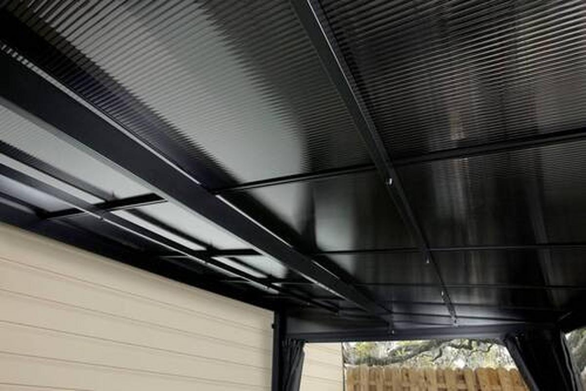 Terrassenüberdachung St. Barth 10x12 - Anthrazit, Basics, Metall (364/240/296cm)