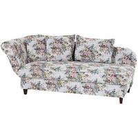 Recamiere Selma Rose Links mit Bettkasten+schlaffunktion - Nussbaumfarben/Multicolor, Design, Textil (190/88/82cm) - Max Winzer