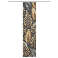 Flächenvorhang Zedric - Anthrazit/Goldfarben, Natur, Textil (60/245cm)