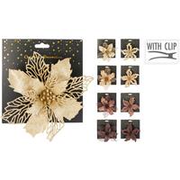 Dekorační květina FLOWER ON CLIP - mokka, Basics, plast