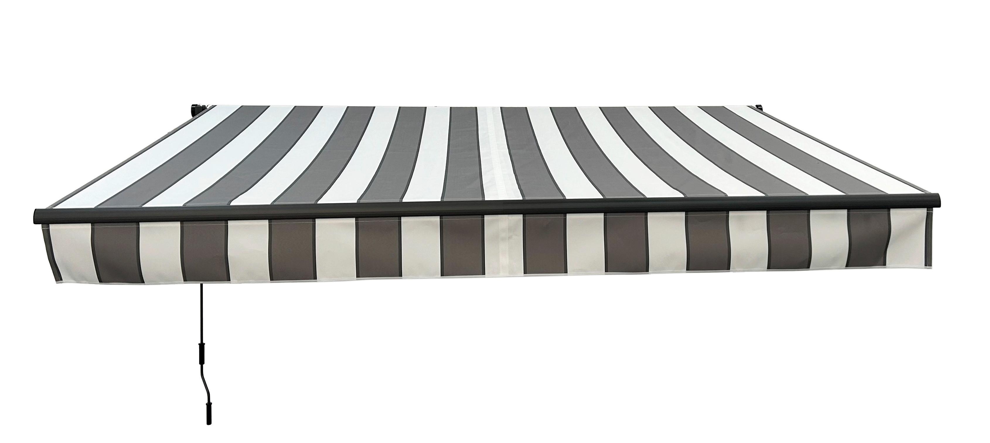 MARKISE MARKISE,GRAU-WEIß, 300X200CM - Anthrazit/Schwarz, MODERN, Kunststoff/Metall (295/20/200cm) - Gardenson