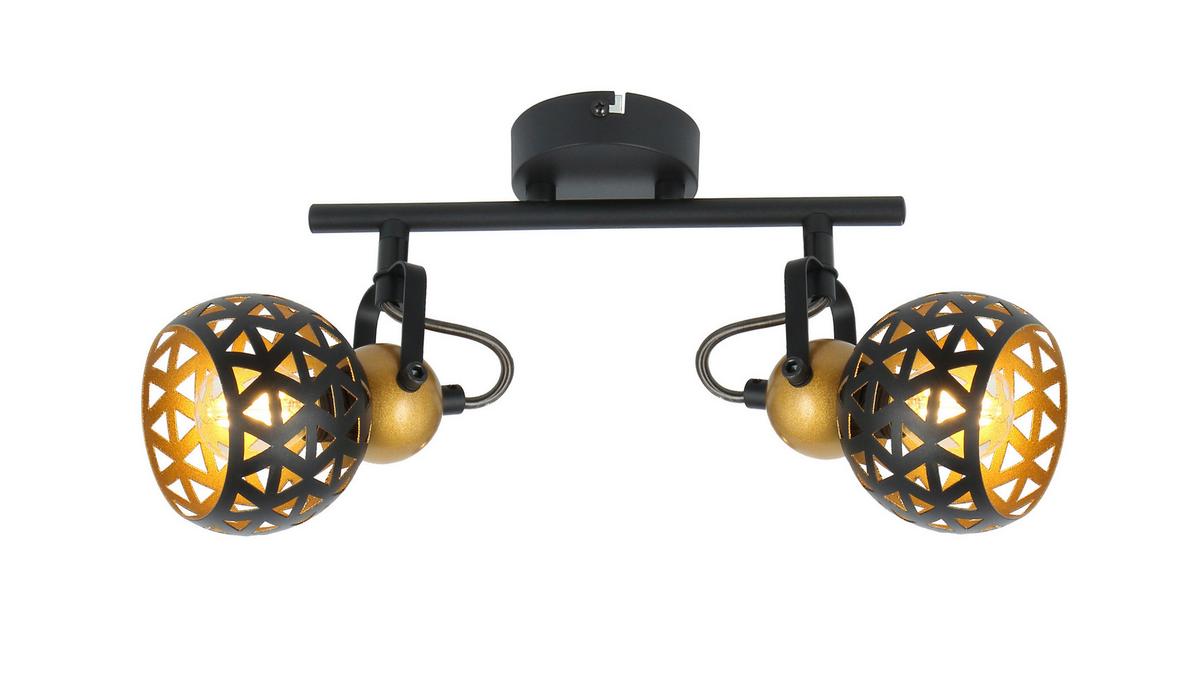 Strahler Sarra 2-flammig Verstellbar L: 25 Cm - Goldfarben/Schwarz, Basics, Metall (25/10/17,5cm) - Globo