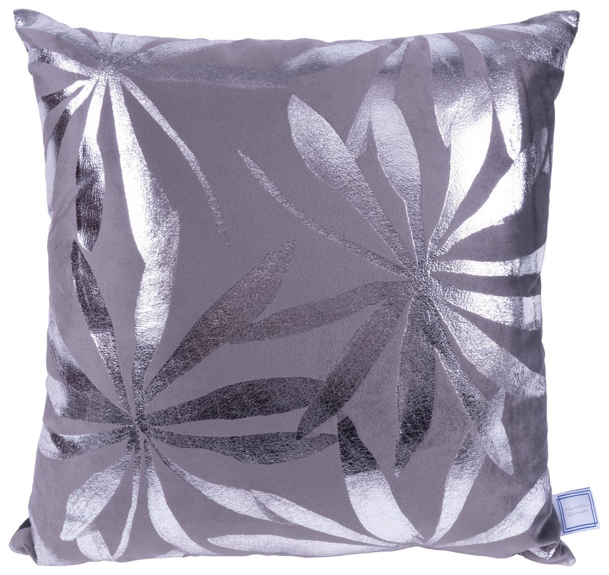 Zierkissen Prisma 30/45x50/45 Cm Polyester Graphit/silberf. - Silberfarben/Graphitfarben, KONVENTIONELL, Textil (30x45/50x45cm)