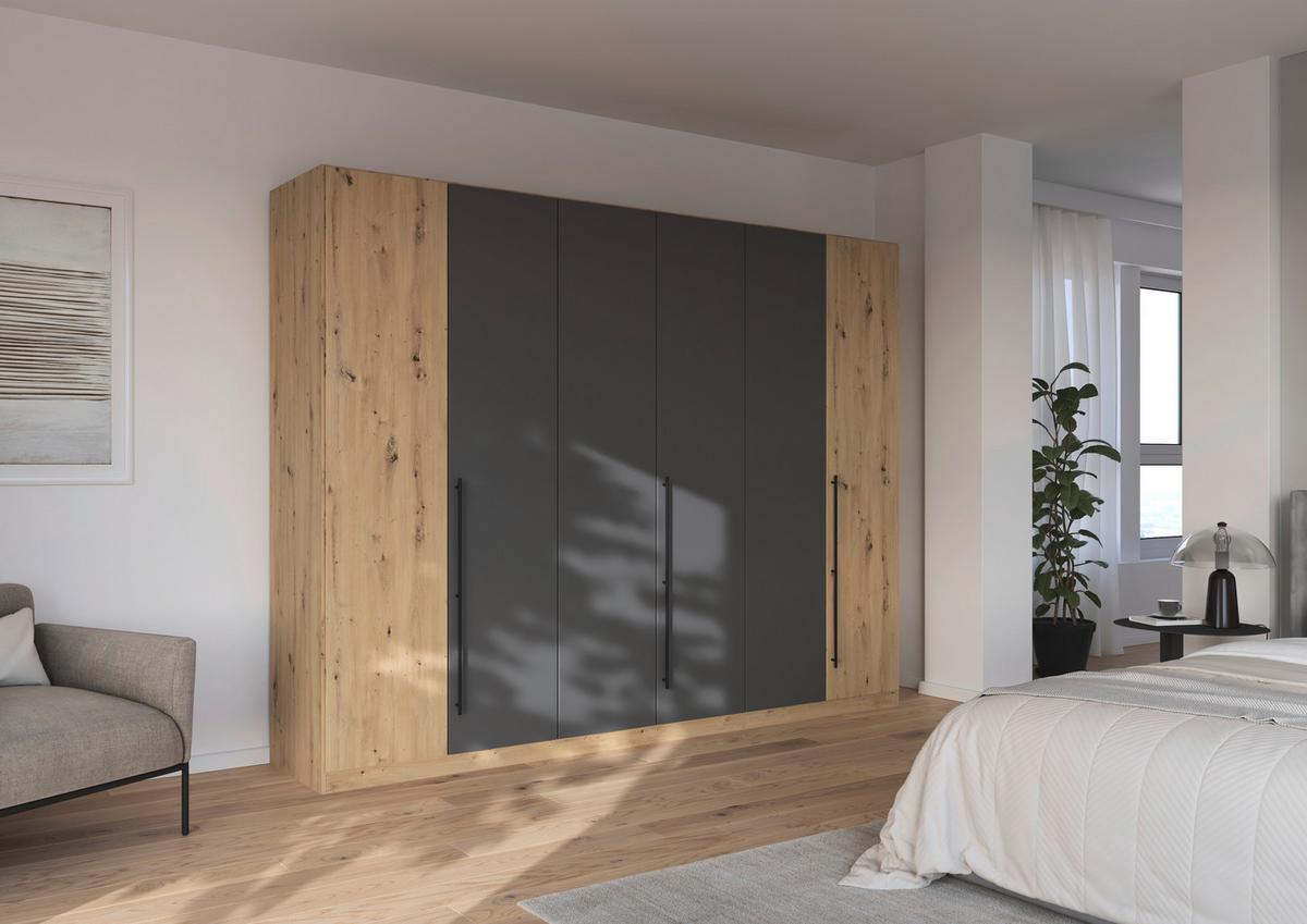 Kleiderschrank Safari B: 271 cm - Eiche Artisan/Grau, KONVENTIONELL, Holzwerkstoff (271/210/54cm)