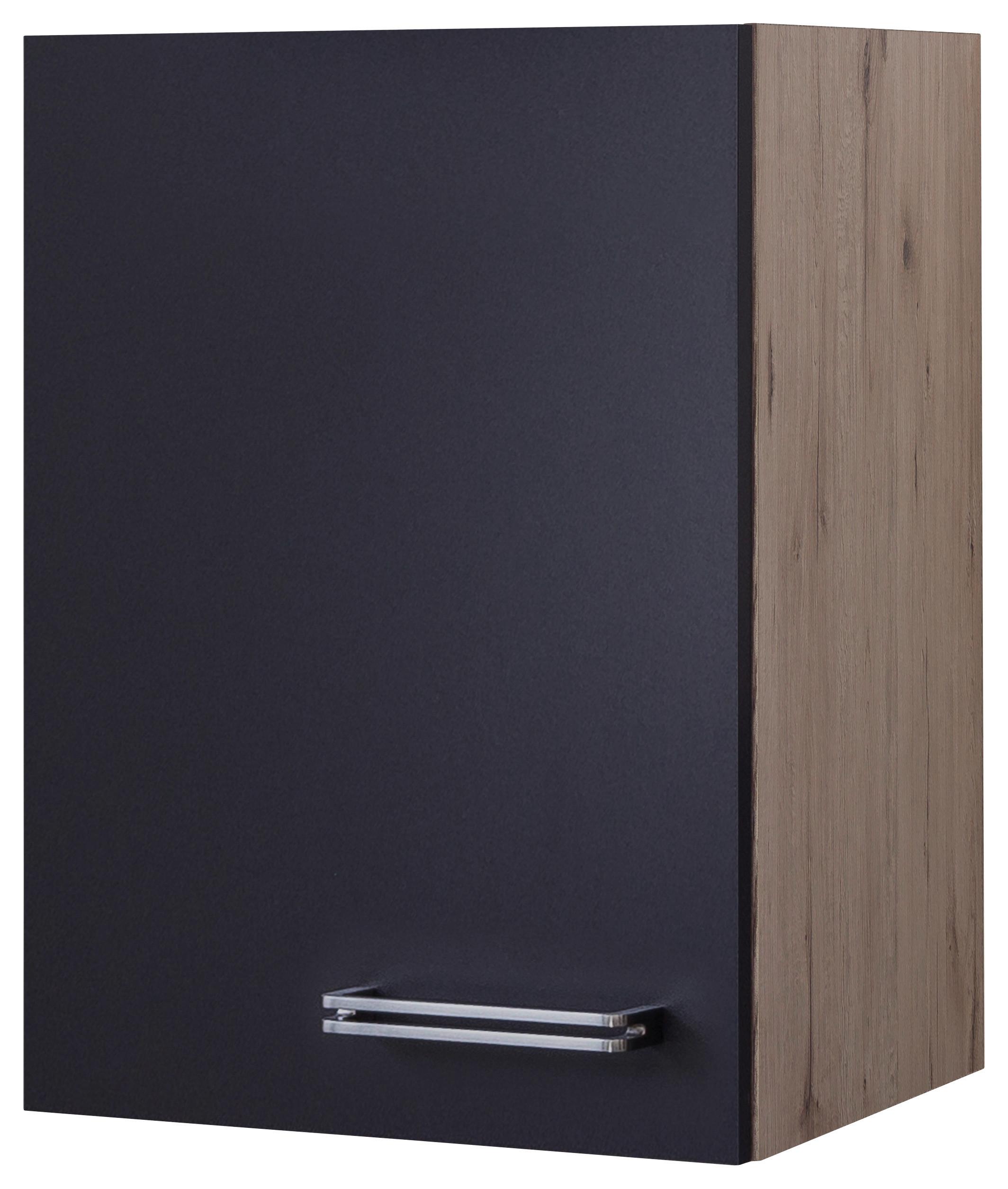 KUCHYŇSKÁ HORNÍ SKŘÍŇKA MILANO - barvy dubu/antracitová, Moderní, kov/kompozitní dřevo (40/54/32cm)