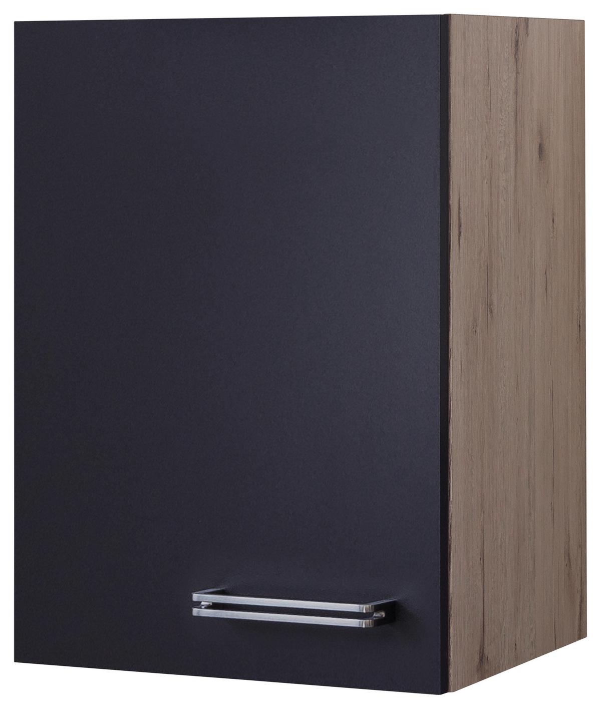 KUCHYŇSKÁ HORNÍ SKŘÍŇKA MILANO - barvy dubu/antracitová, Moderní, kov/kompozitní dřevo (40/54/32cm)