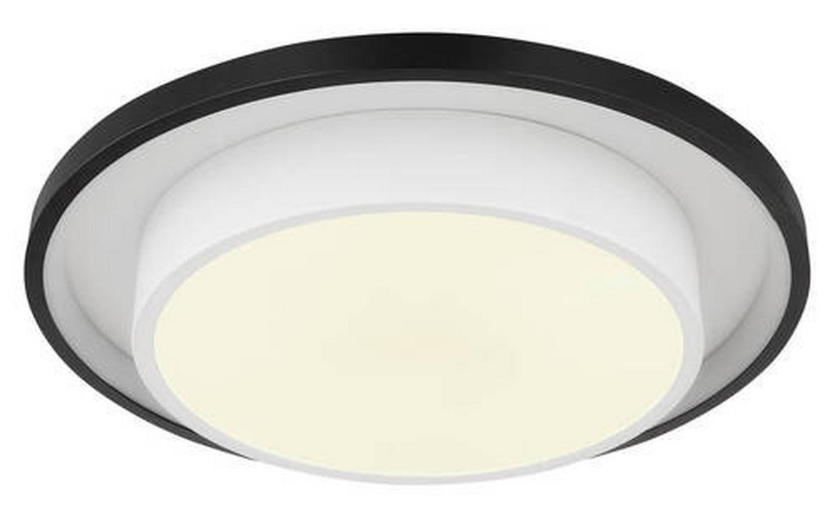 Led Mennyezeti Lámpa 41390-21 - fekete/opál, Design, műanyag/fém (39,5/5cm) - Globo