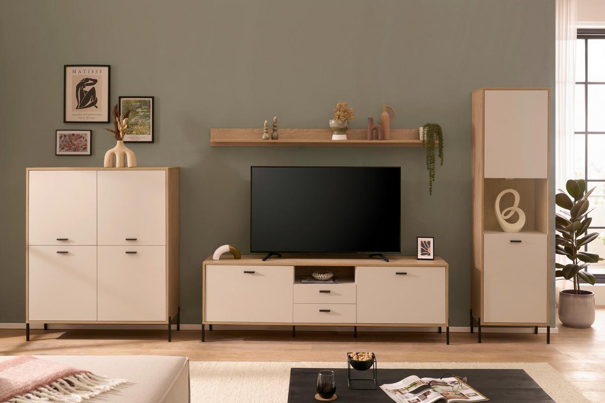 Wandboard Fredericia Eichefarben Kaschmir B: 195 cm - Eichefarben, Design, Holzwerkstoff (195/15/17cm) - MID.YOU