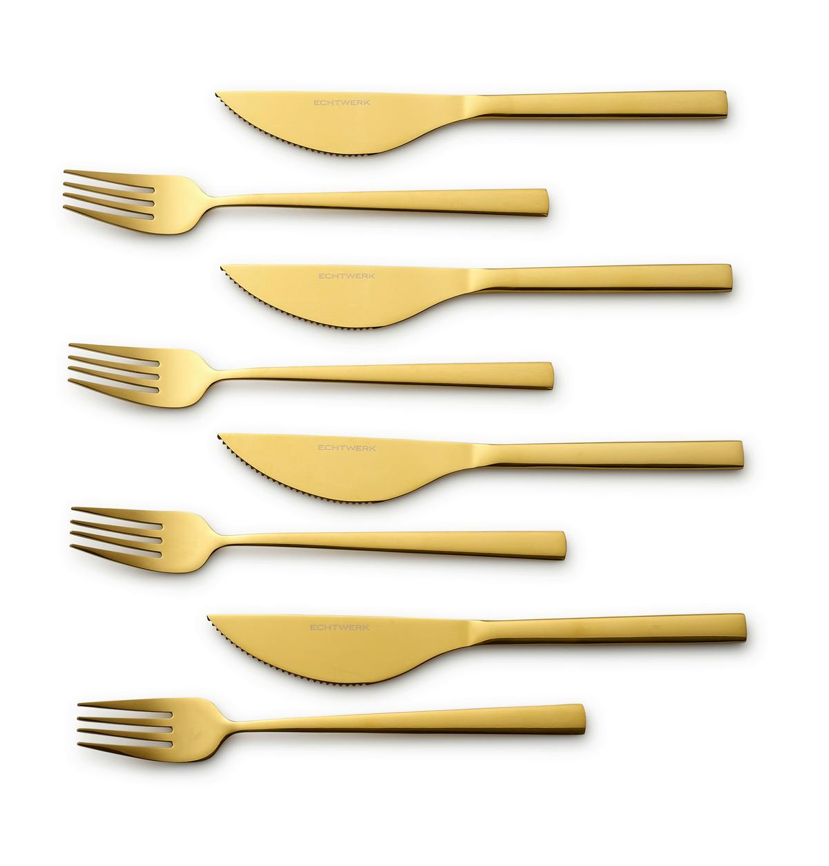 Pizzabesteck 8-teilig Edelstahl Für 4 Personen - Goldfarben, Basics, Metall (23cm) - Echtwerk