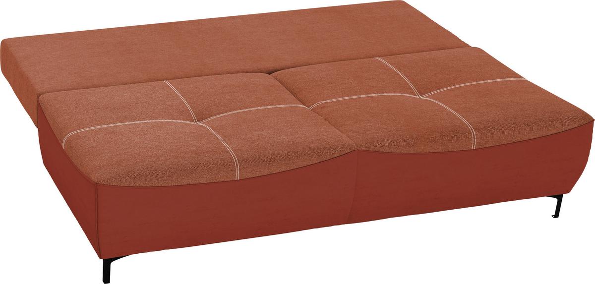 2-sitzer-sofa Mit Schlaffunktion Wendy B: 197 Cm - Rostfarben/Schwarz, Design, Textil (197/94/96cm) - MID.YOU