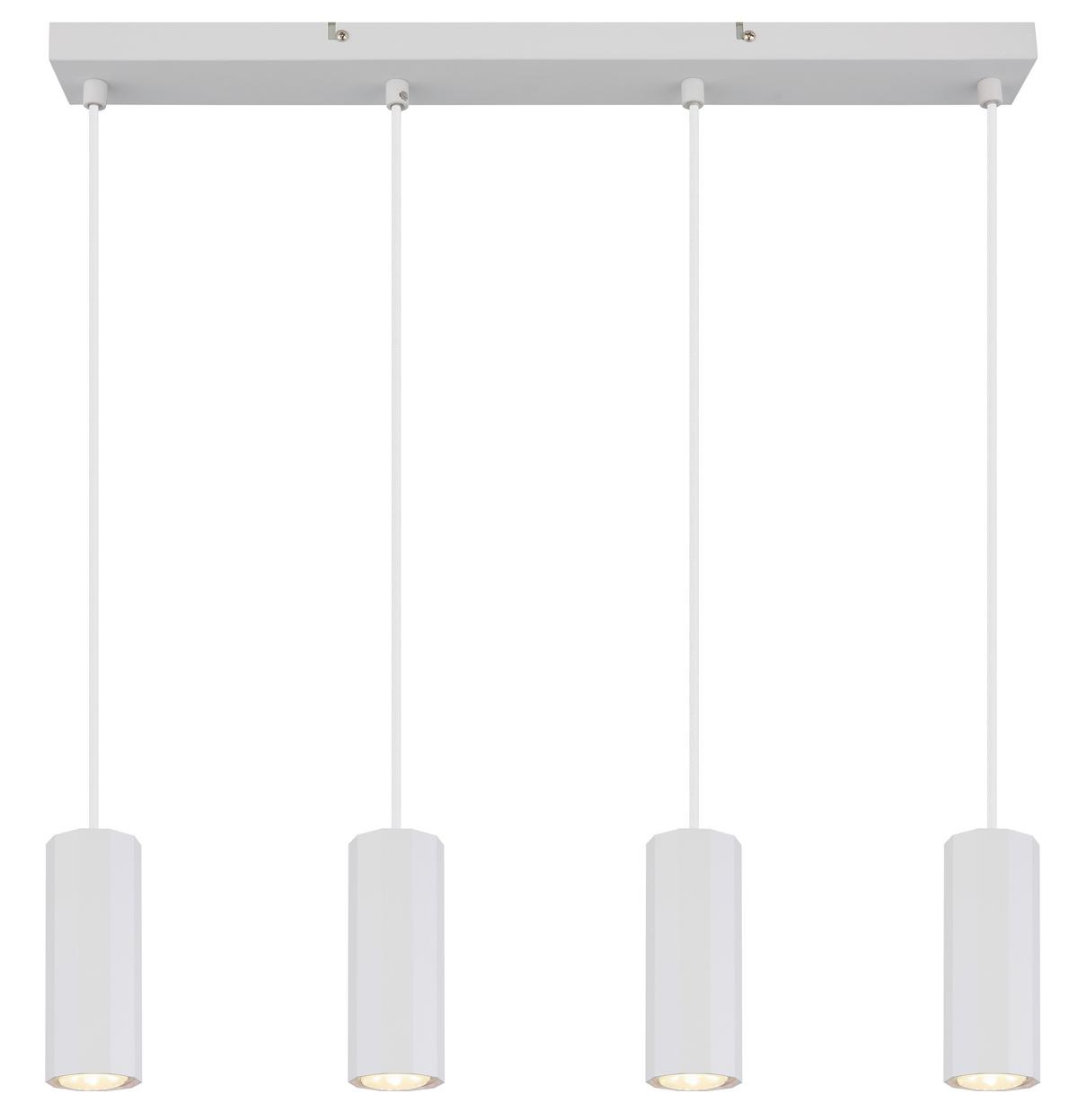 Hängeleuchte 57918-4hw - Weiß, Design, Kunststoff/Metall (61/6/120cm) - Globo