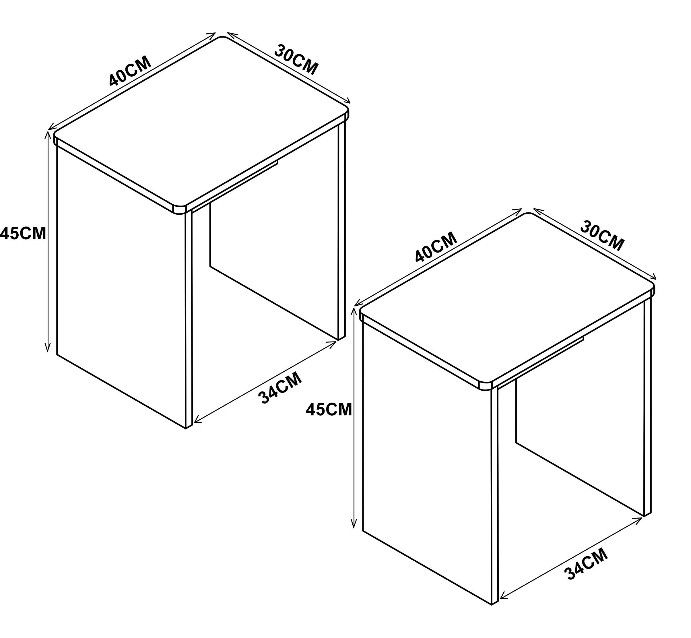 Hocker Esal Sonoma Eiche B: 40 cm - Sonoma Eiche, MODERN, Holzwerkstoff (40/45/30cm) - MID.YOU