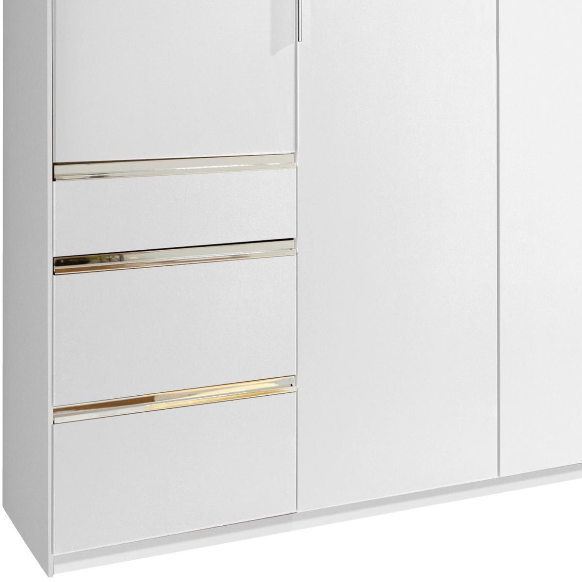 Drehtürenschrank Mit Schubladen 300cm Level 36a, Weiß Dekor - Weiß, MODERN, Holzwerkstoff (300/216/58cm) - MID.YOU