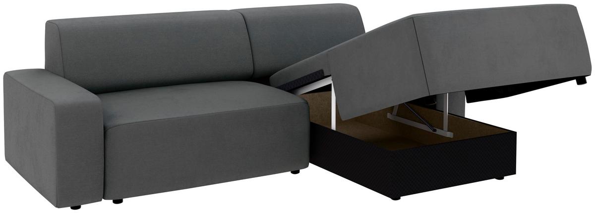 Ecksofa Wien, Anthrazit S: 246x162 cm - Anthrazit/Schwarz, MODERN, Textil (246/162cm) - Trendmanufaktur