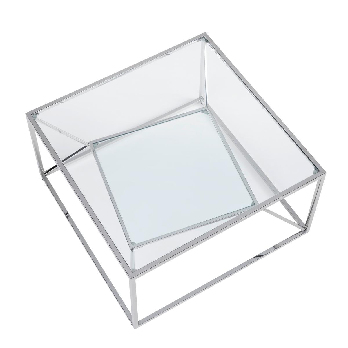 KONFERENČNÝ STOLÍK ANGEL II - chrómová, Modern, kov/sklo (70/38/70cm) - Mömax