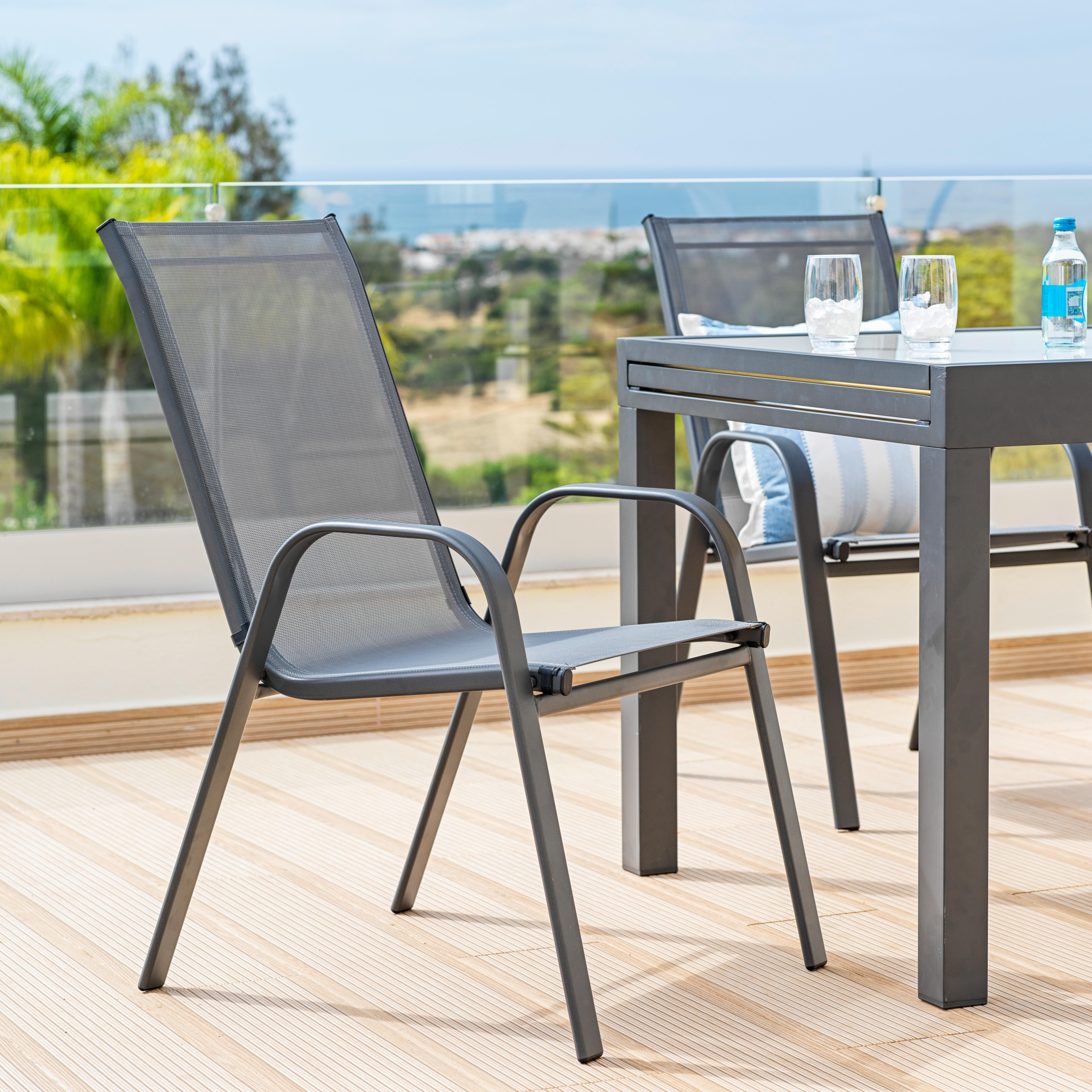 Ondega Gartensessel Stapelbar ALEXIS Stahl/Textilene