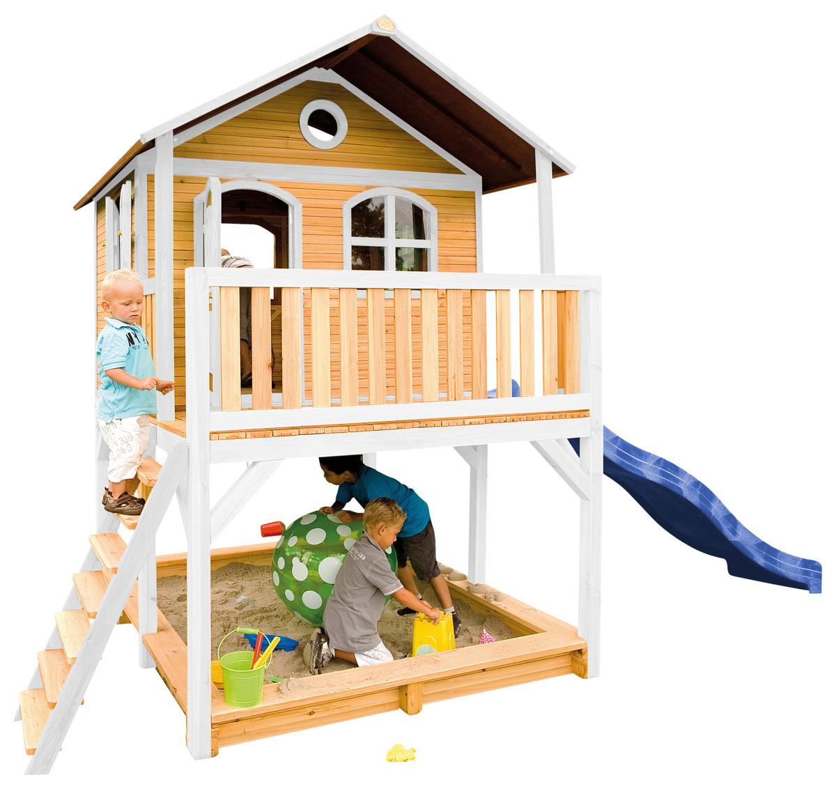 Spielhaus A030.042.31 - Blau/Braun, KONVENTIONELL, Holz (432/293/212cm) - Ambia Garden