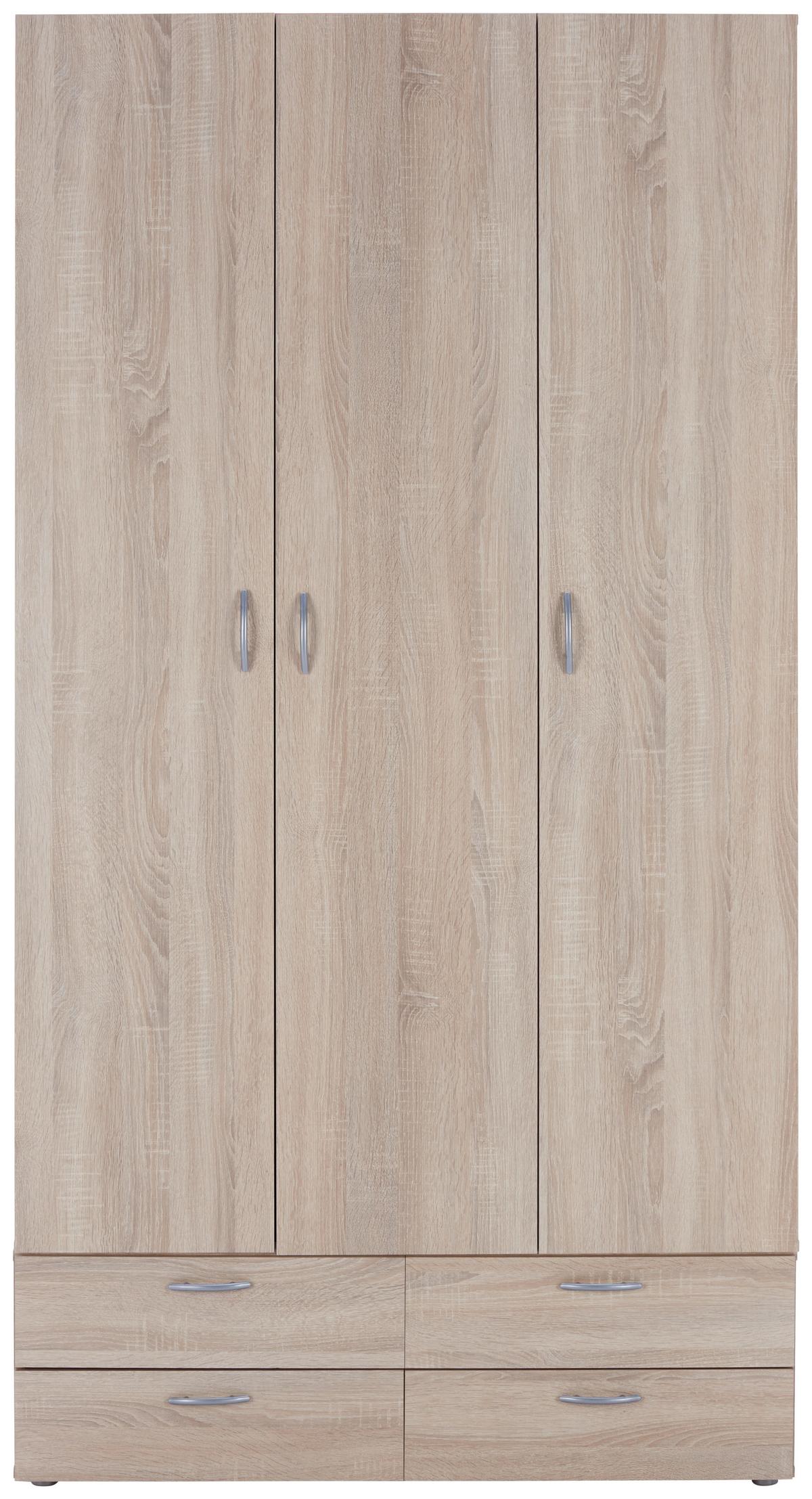 Schubladenboxe Basic Sonoma Eiche Dekor 4 Laden - Sonoma Eiche, KONVENTIONELL, Holzwerkstoff (110,7/35/51,9cm)