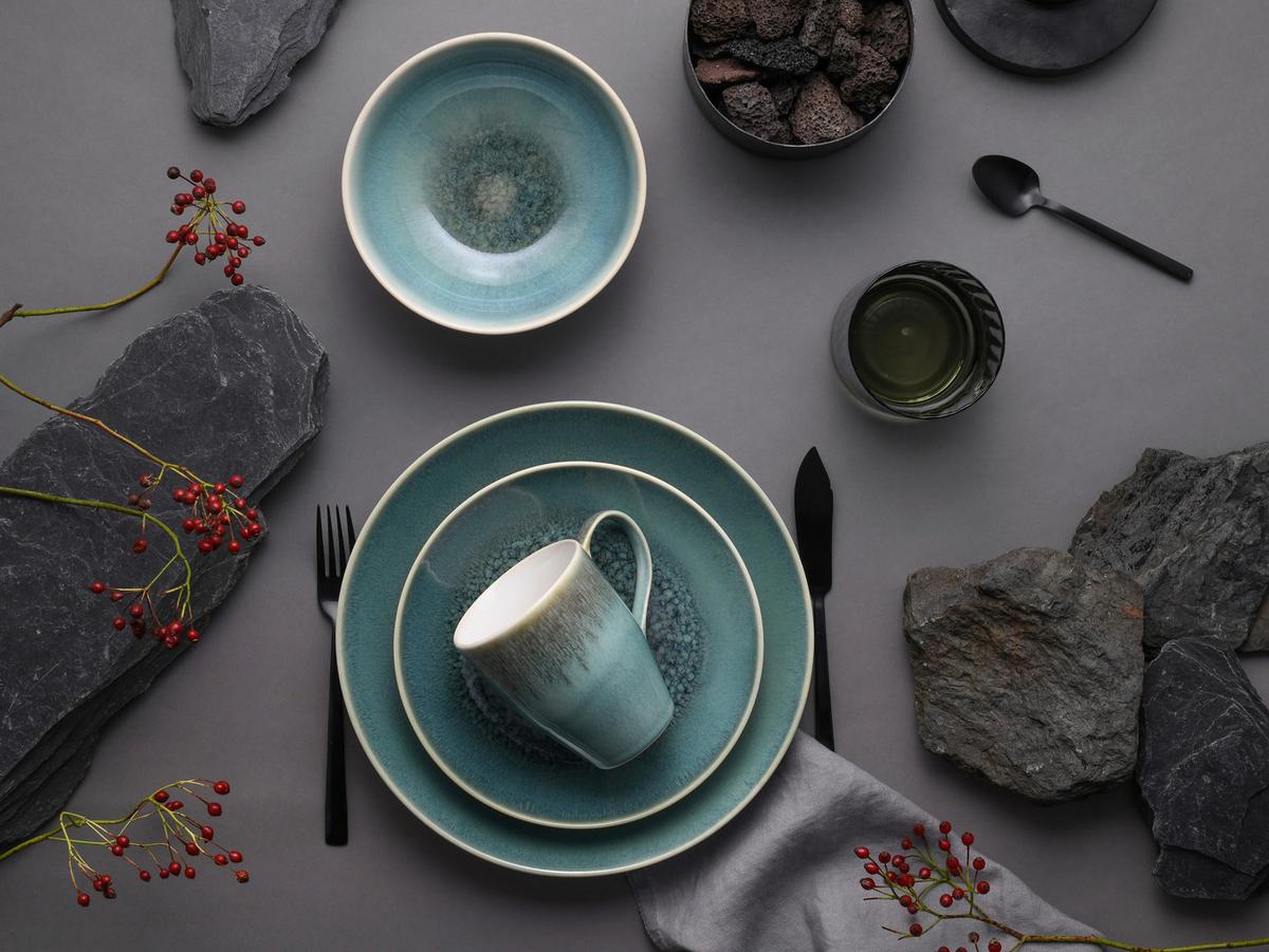 Kombiservice Keramik 2 Personen Geschirr Set Grün - Weiß/Grün, Basics, Keramik - Creatable
