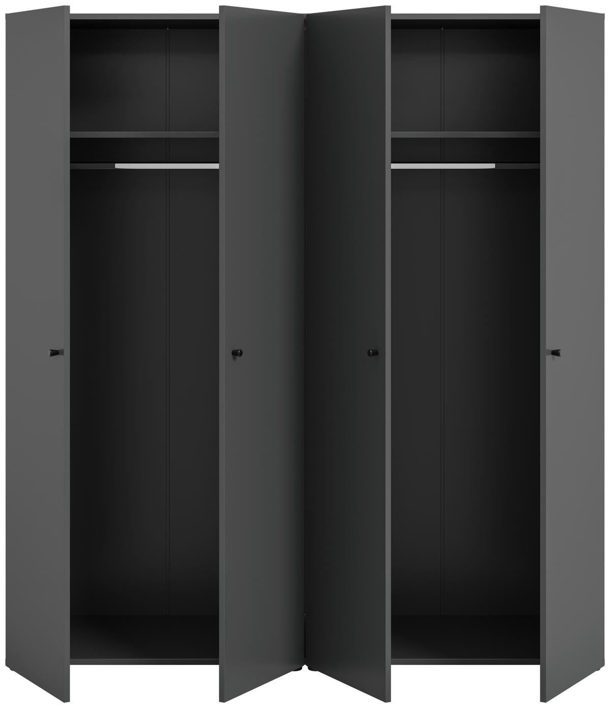 Drehtürenschrank Darwin, Anthrazit B: 160 Cm - Anthrazit, MODERN, Holzwerkstoff (160/176/51cm) - MID.YOU