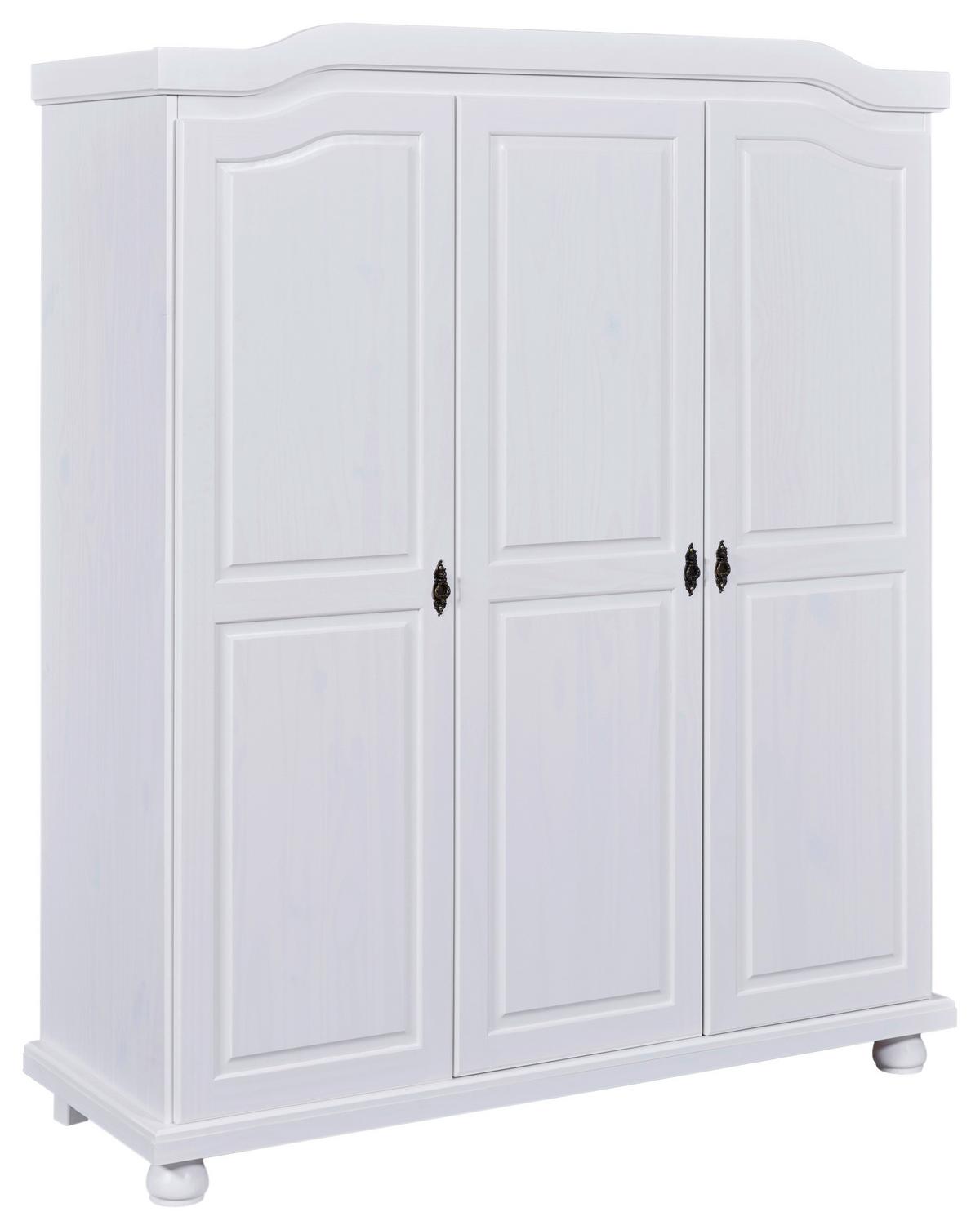 Drehtürenschrank Massiv 150cm Bastian, Weiß - Weiß, LIFESTYLE, Holz/Holzwerkstoff (150/180/56cm) - MID.YOU