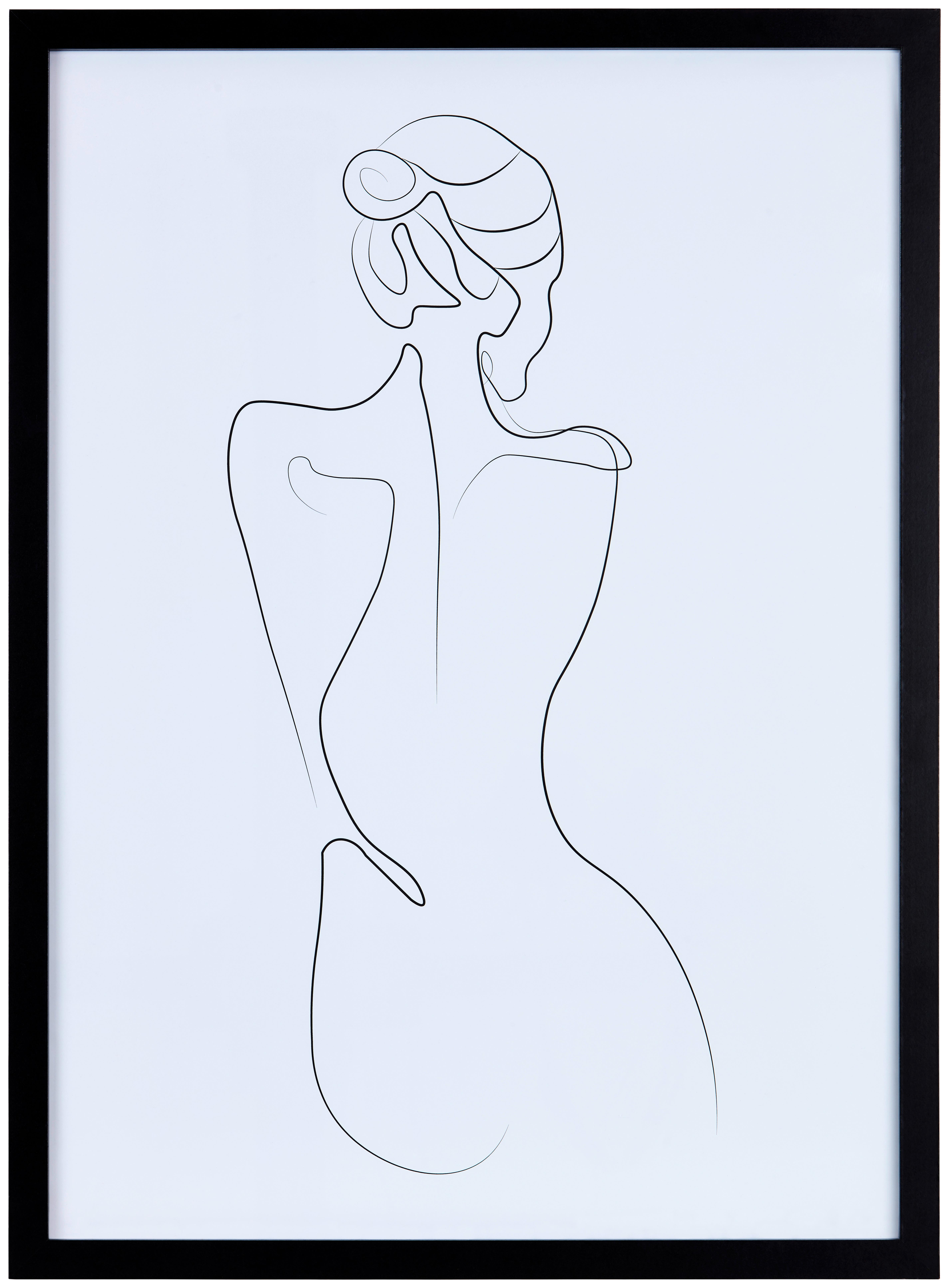 Bilderrahmen 50x70 cm Caralina Dekor Schwarz, 53,3x73,3 cm - Schwarz, Basics, Glas/Holz (53,3/73,3/1,5cm) - Luca Bessoni