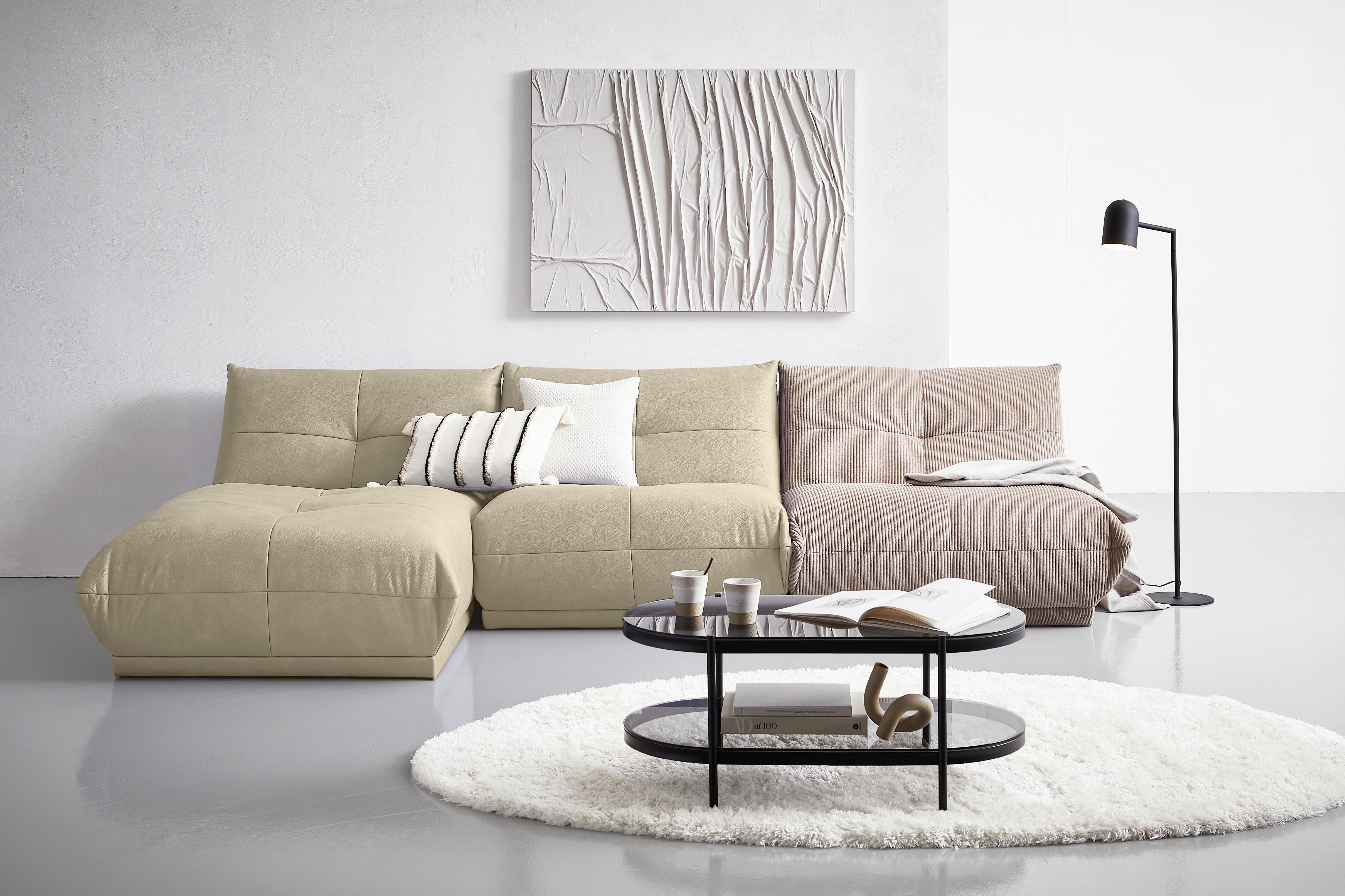 Modul Sofa Giselle 2er Sofa B: 105 Cm Creme - Creme, Trend, Textil (105/80/185cm) - Livetastic