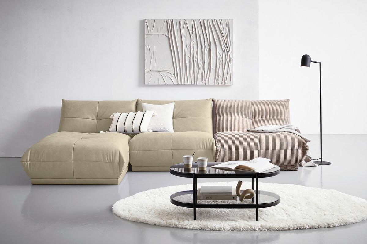 Modul Sofa Giselle 2er Sofa B: 105 Cm Creme - Creme, Trend, Textil (105/80/185cm) - Livetastic