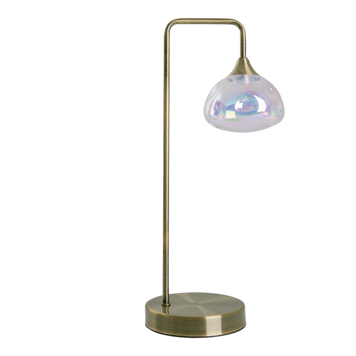 Tischlampe Messingfarben Vintage Style - Messingfarben, Design, Glas/Metall (17,5/45cm) - Näve