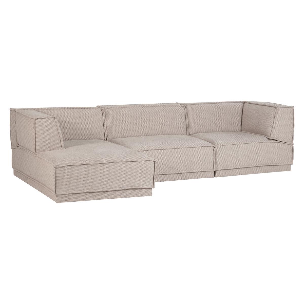 ECKSOFA Manu Naturfarben 160x286cm - Schwarz/Naturfarben, MODERN, Textil (160/286cm) - Livetastic