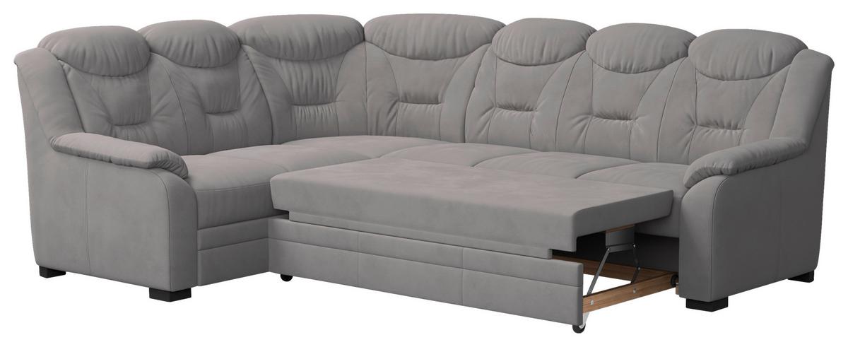 Ecksofa Marcus - Hellgrau/Schwarz, Basics, Textil (211/263cm) - MID.YOU