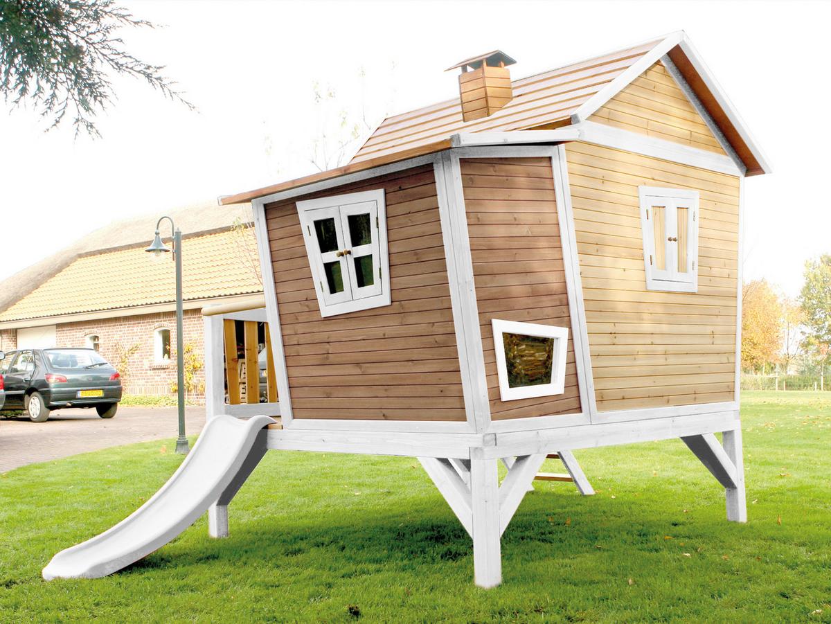 Spielhaus A030.108.91 - Weiß/Braun, KONVENTIONELL, Holz/Kunststoff (123/12,8/152cm) - Ambia Garden