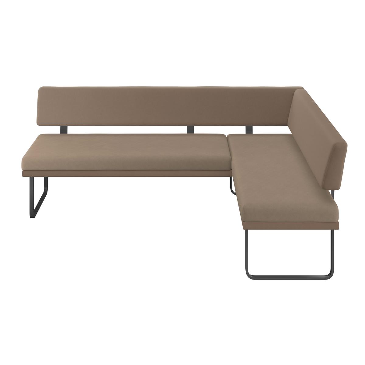 Eckbank Kian Webstoff Braun, S: 233x164cm - Schwarz/Braun, Trend, Textil/Metall (233/164cm)