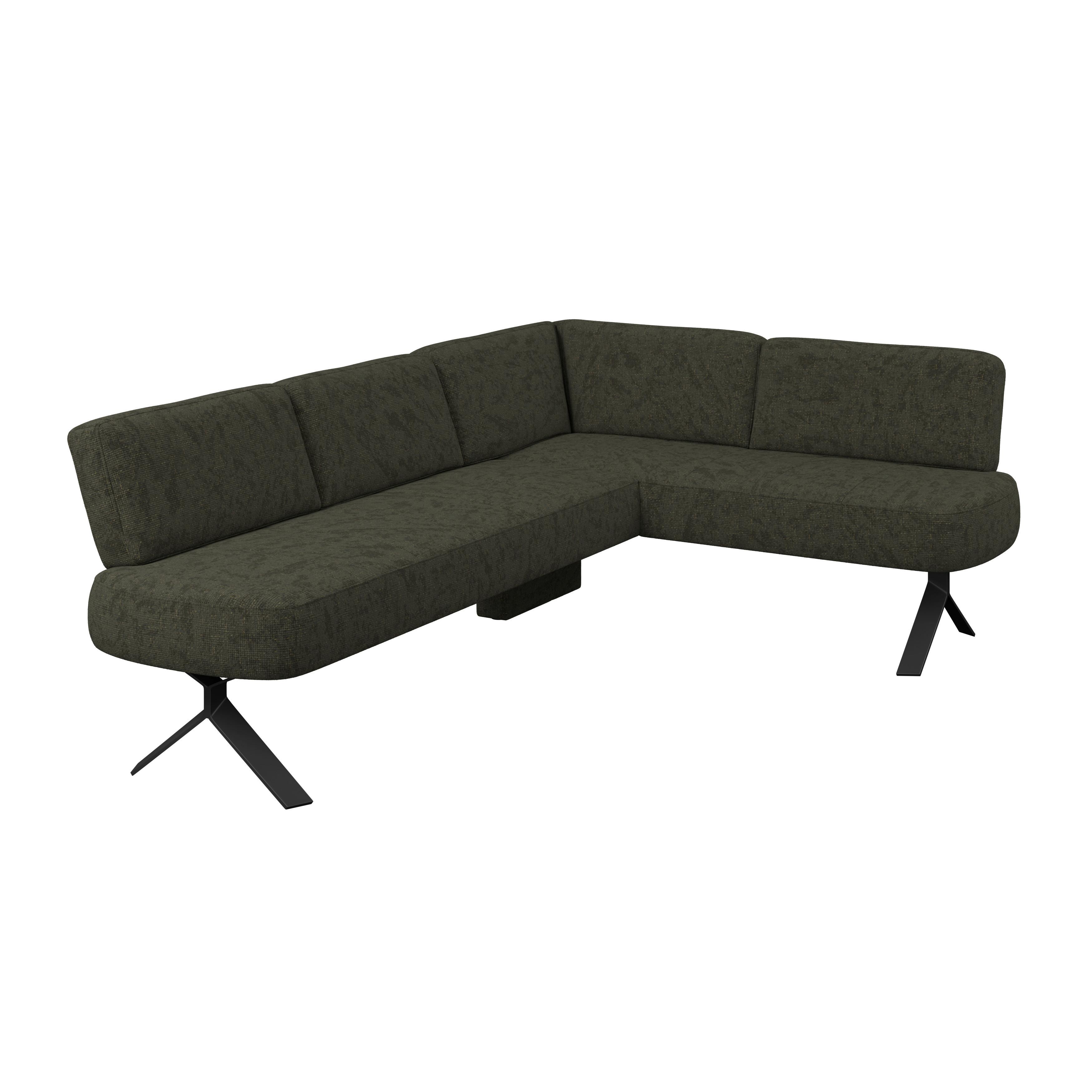 Eckbank grün mit Metallbeinen Ulmo 248x176 cm