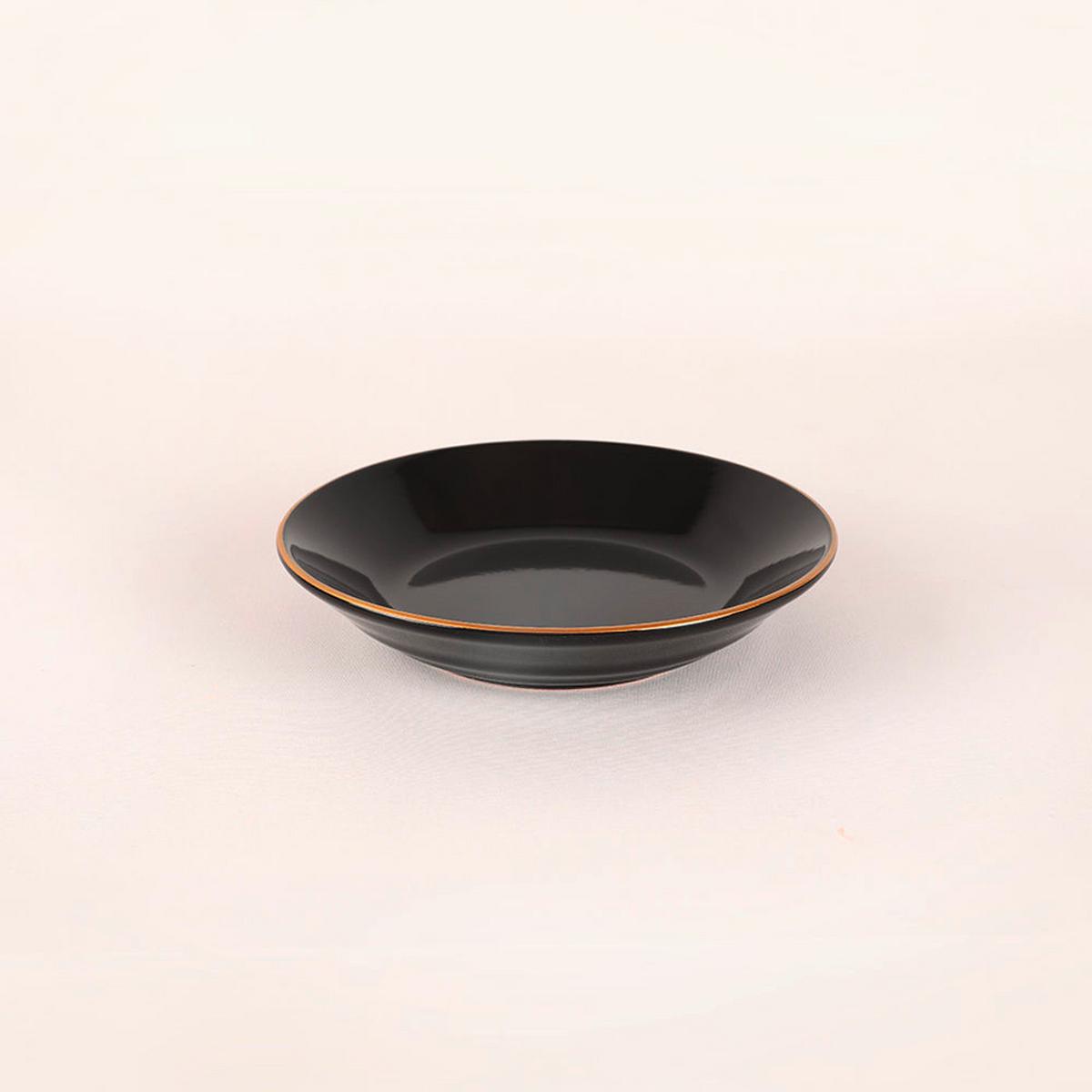 Kombiservice Porzellan, Für 6 Personen, Schwarz, Goldfarben - Goldfarben/Schwarz, Basics, Keramik (19/19/19cm) - P & B