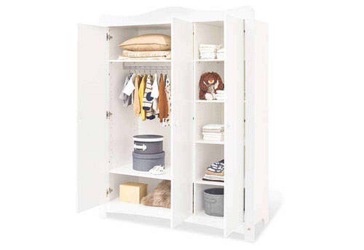 Babykleiderschrank 140023g Florentina - Weiß, Trend, Holzwerkstoff (140/180/57cm) - Pinolino