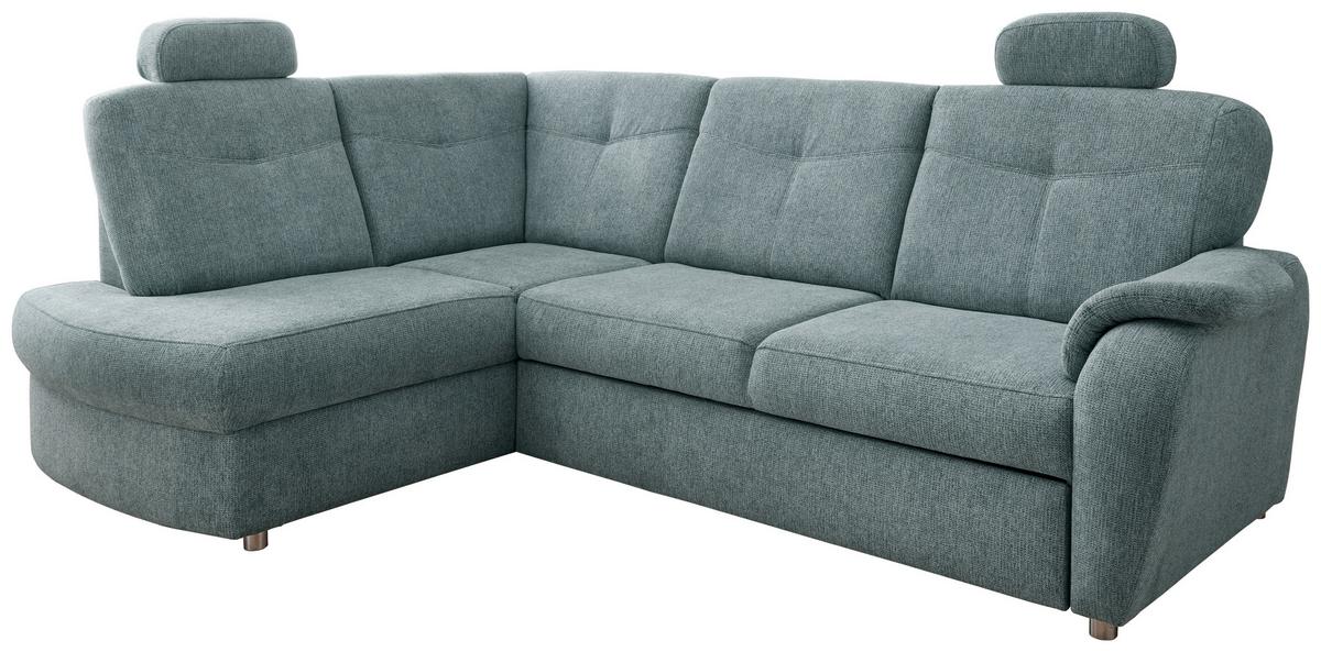 Eckschlafsofa Rosali Mintgrün S: 180x264 Cm - Chromfarben/Mintgrün, MODERN, Textil (180/264cm) - Livetastic