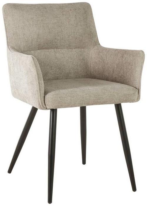 Armlehnstuhl Finn - Hellbraun/Schwarz, LIFESTYLE, Holz/Textil (54/82/60cm) - MID.YOU