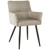 Armlehnstuhl Finn - Hellbraun/Schwarz, LIFESTYLE, Holz/Textil (54/82/60cm) - MID.YOU