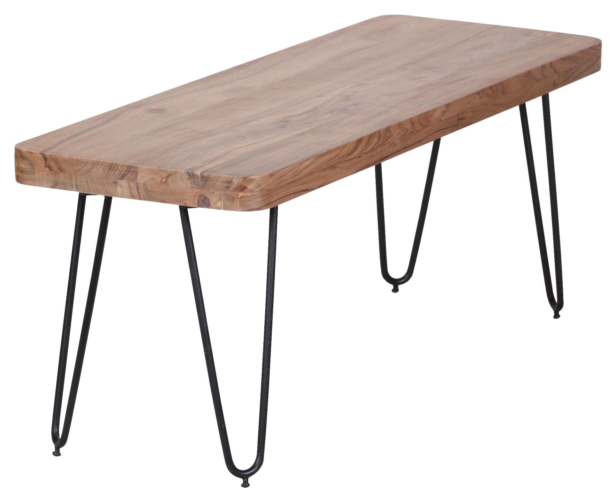 Lavice Z Masivního Dřeva Bagli Š: 160 Cm - černá/barvy akácie, Moderní, kov/dřevo (160/45/40cm) - MID.YOU