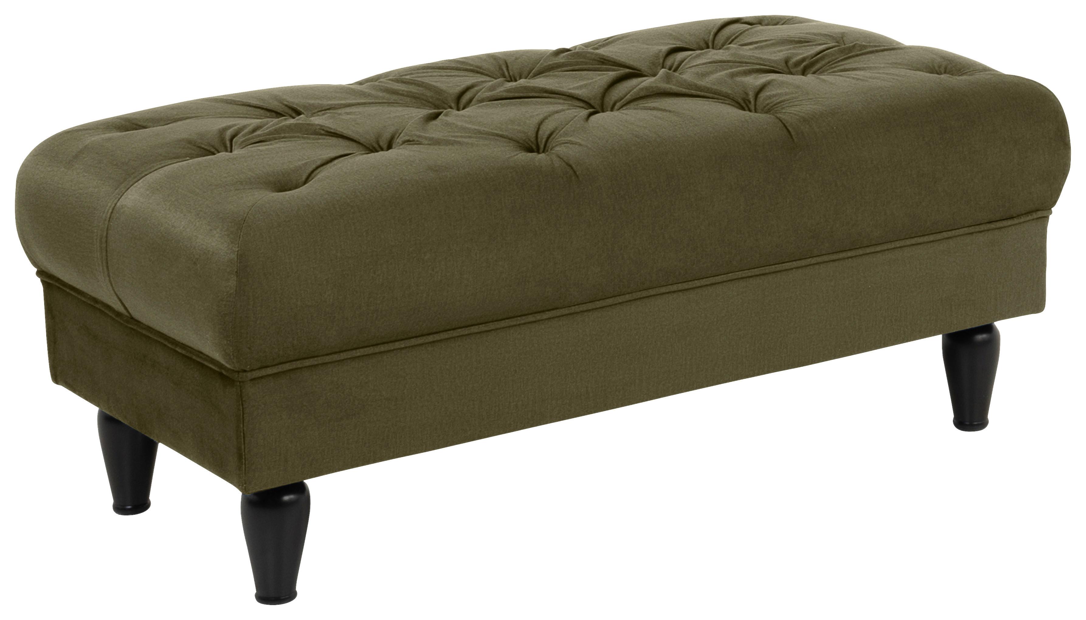 HOCKER CUPIDO - Schwarz/Olivgrün, Design, Textil (110/44/56cm) - MID.YOU