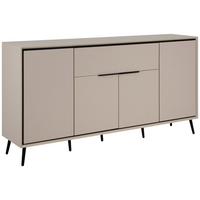 Sideboard Arona - Sandfarben/Schwarz, KONVENTIONELL, Holzwerkstoff (175/90/38cm) - Livetastic