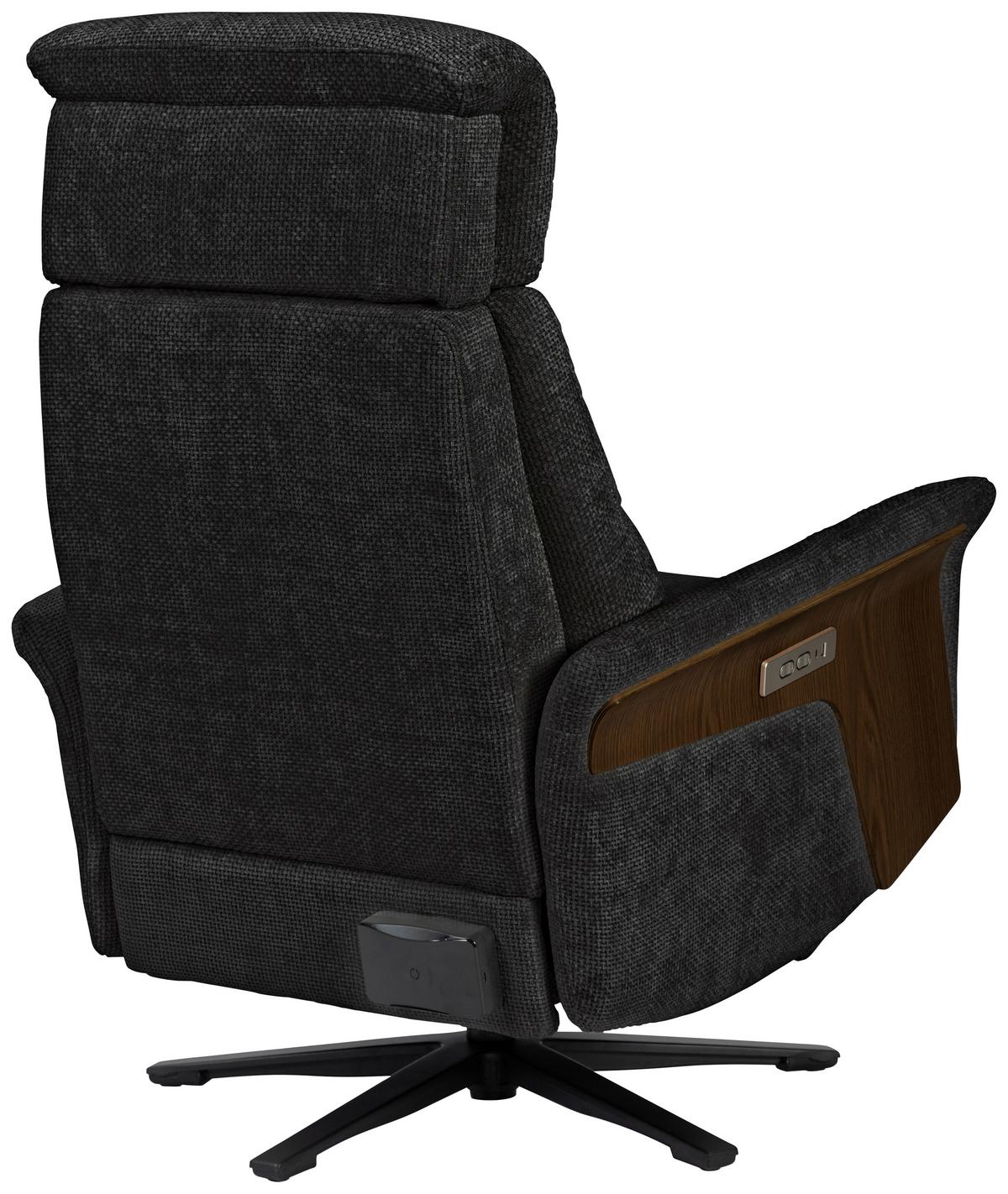 Fernsehsessel Rio - Walnussfarben/Schwarz, MODERN, Holz/Textil (75/106/87cm)
